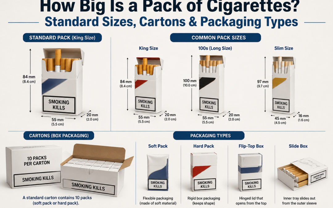 How Big Is a Pack of Cigarettes? Standard Sizes, Cartons & Packaging Types 2026 Guide